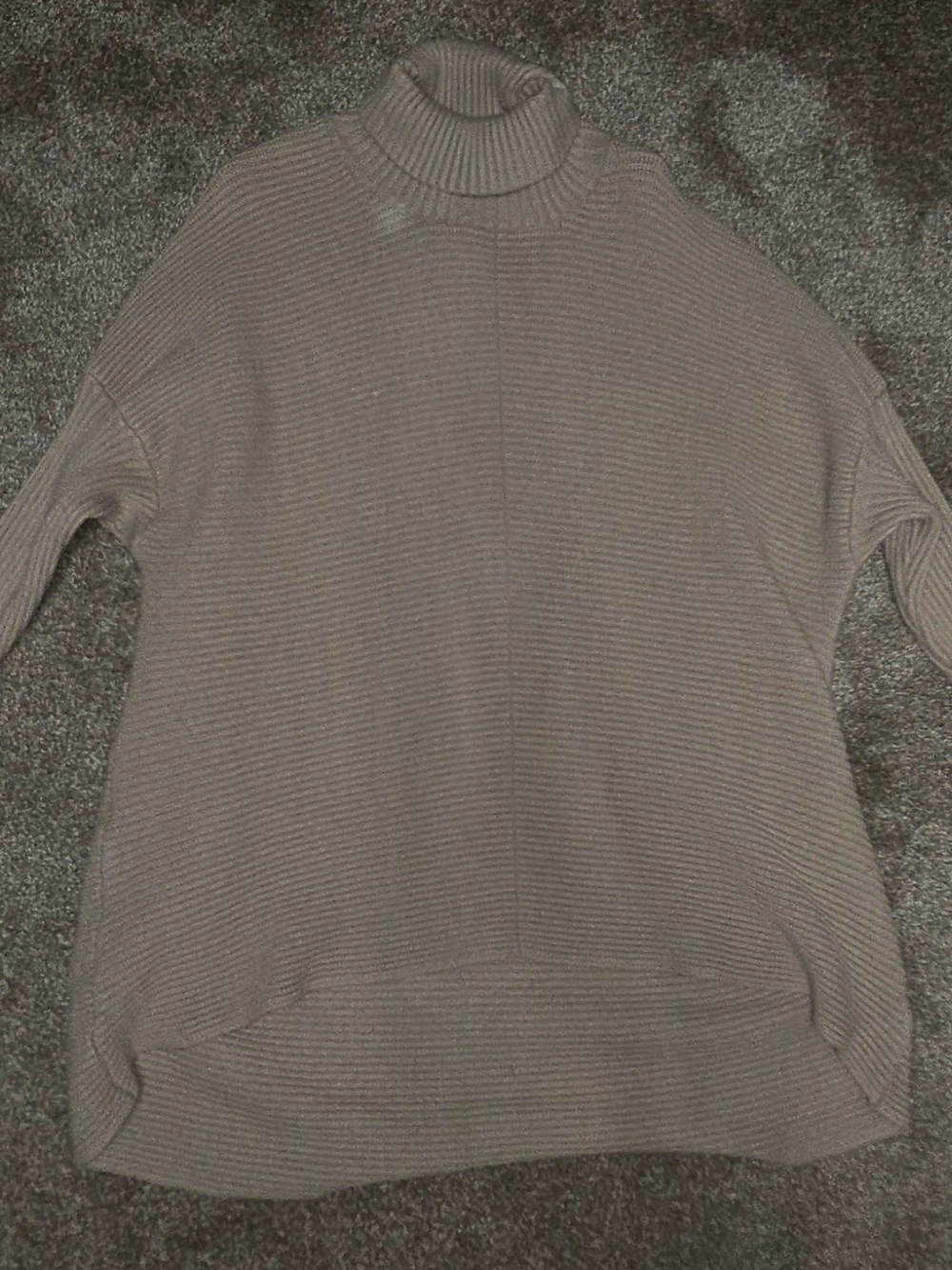 Ribbed Turtleneck Sweater in Taupe Tan/Biege